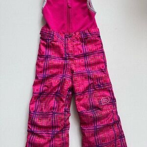 Jupa Pink and Purple Plaid Snow Bib